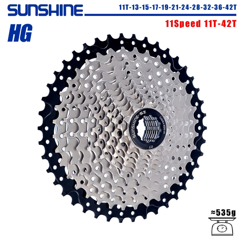 Cassette de bicicleta SUNSHINE, rueda libre de 8/9/10/11/12 velocidades, 32/36T/40T/42T/46T/50T/52T, rueda dentada de estructura HG para SHIMANO/SRAM