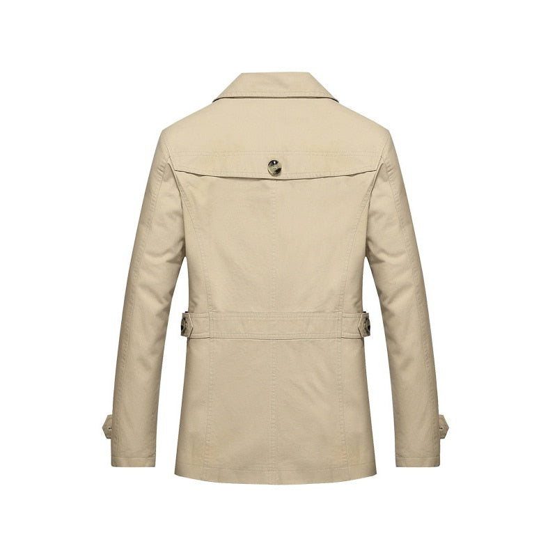 Chaqueta de negocios para hombre, moda de primavera, chaquetas cortavientos largas de algodón para hombre, abrigo informal para hombre, gabardina nueva de otoño 2022, prendas de vestir