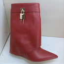 Ins Hot Spring Winter Great Quality Crocodile Print Upper Shoes Booty Knee High Pointy Toe Overlay Side Zip Damenstiefel 43