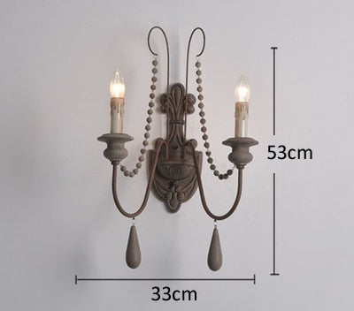 Vintage Chandelier Wood Bead Pendant Living Room Bedroom Kitchen Retro Farmhouse Chandeliers Indoor Lighting Lamp Light Fixtures