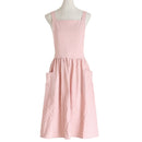 Rosa Graue Baumwollschürze Zuhause Küche Kochen Backen Malen Handwerk Arbeitskleidung Café Barista Restaurant Kellnerin Florist Uniform B2