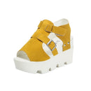 Sommersandalen Damen Keilabsatz Schwarz Weiß Casual Designer Schuhe Schuhe Schnallenriemen Open Toe Plateau Sandel Damenschuhe