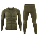 Warmes Herbst-Winter-Langarm-Thermo-Unterwäsche-Set für den Außenbereich, Fleece, Slim Fit, Armee, taktisch, Wandern, Militärkleidung, Top + Hose C