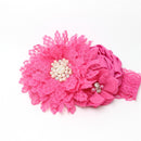 Baby Mädchen Blumen Stirnband Neugeborenes Kind Perlen Blumen mit Spitze breite Stirnbänder Bebes Haarschmuck Phoro Requisiten Kinder Turban