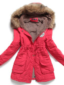 neue Winter-Militärmäntel Frauen Baumwolle wattierte Kapuzenjacke mittellanger lässiger Parka Dicke XXXL Steppschnee Outwear