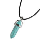 Colgante de piedra Natural LFPU, collar con colgante de piedra de cristal con punto curativo en forma de bala, joyería para mujer