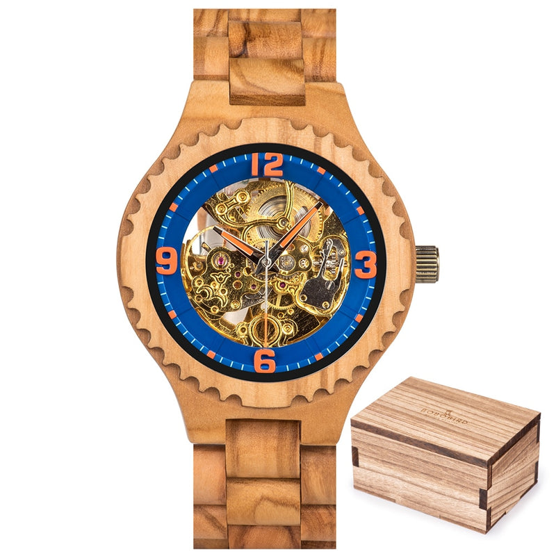 Reloj Mecánico de madera BOBO BIRD para hombre, relojes grandes para hombre, relojes de lujo de la mejor marca, relojes erkek kol saati, triangulación de envíos