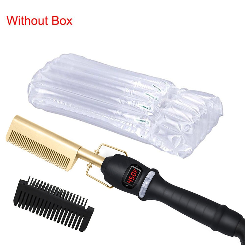 Heating Comb Straightener Electric Hot Comb Flat Iron Hair Straightening Brush Smoothing Iron Comb Hair Straightener Brush