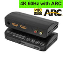 4K HDMI Audio Extractor 5.1 4K 60Hz Audio HDMI Extractor Splitter HDMI zu Toslink Audiokonverter HDMI ARC 4K für Xbox Series X