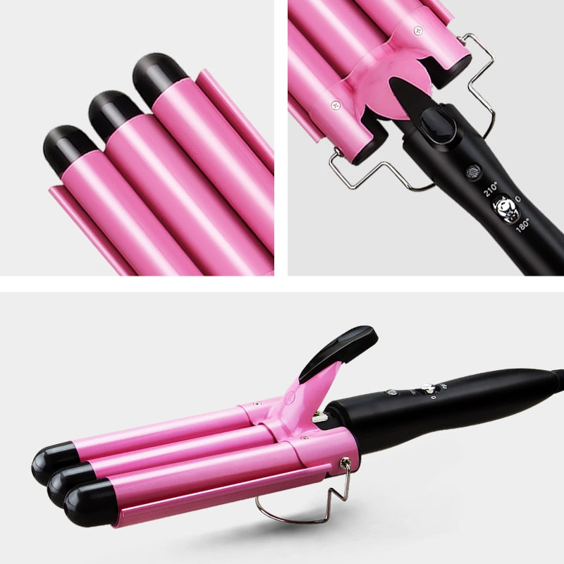 Hair Curling Iron Ceramic Professional Triple Barrel Hair Curler Egg Roll Hair Styling Tools Hair Styler Wand Curler Irons