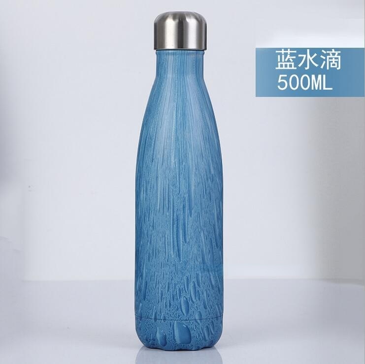 FSILE 500/1000ml Frasco de vacío aislado de doble pared Botella de agua de acero inoxidable Cola Agua Cerveza Termo para botella deportiva