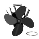 Schwarzer Kamin 4-flügeliger wärmebetriebener Herdventilator komin Log Wood Burner Umweltfreundlicher leiser Ventilator Home Effiziente Wärmeverteilung