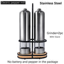 Automatic Salt Pepper Grinder Set Electric Plastic Ceramic Burr Mill For Herb Pepper Spice Adjustable Kitchen Grinding Gadgets