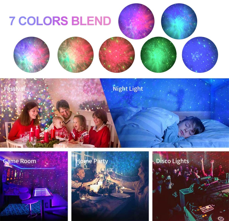 Star Galaxy Starry Sky Projector Rotating Water Waving Night Light Led Colorful Nebula Cloud Lamp Atmospher Bedroom Beside Lamp