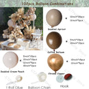 Retro Coffee Matte White Balloons Garland Arch Kit Boho Wedding Decoration Gender Reveal Birthday Baby Shower Decor Accessory