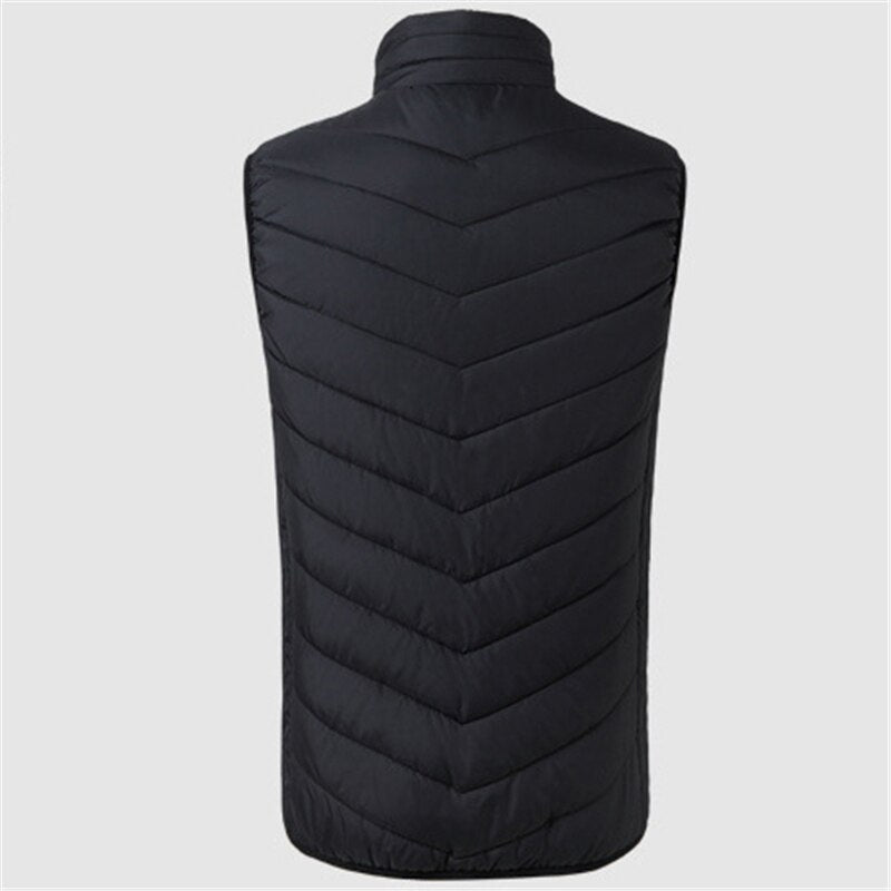 Man Fashion Veat Heating Vest Smart USB Charging Large Size Jacket Warm Heating Winter Cotton Jacket Men Winter Warm Vest Male