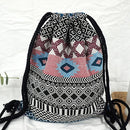 2022 Women Fabric Backpack Female Gypsy Bohemian Boho Chic Aztec Ibiza Tribal Ethnic Cottage Soft Brown Drawstring Rucksack Bags