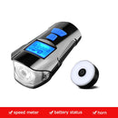 Wasserdichtes Fahrradlicht, USB-Aufladung, Fahrrad-Frontlicht, Taschenlampe, Lenker, Radfahren, Kopflicht mit Hupe, Geschwindigkeitsmesser, LCD-Bildschirm