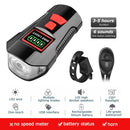 Wasserdichtes Fahrradlicht, USB-Aufladung, Fahrrad-Frontlicht, Taschenlampe, Lenker, Radfahren, Kopflicht mit Hupe, Geschwindigkeitsmesser, LCD-Bildschirm