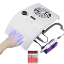 Lámpara de uñas LED Lámpara de uñas 140W Máquina de manicura con todas las funciones con máquina de taladro de uñas de 35000Rpm y colector de polvo al vacío de 40W