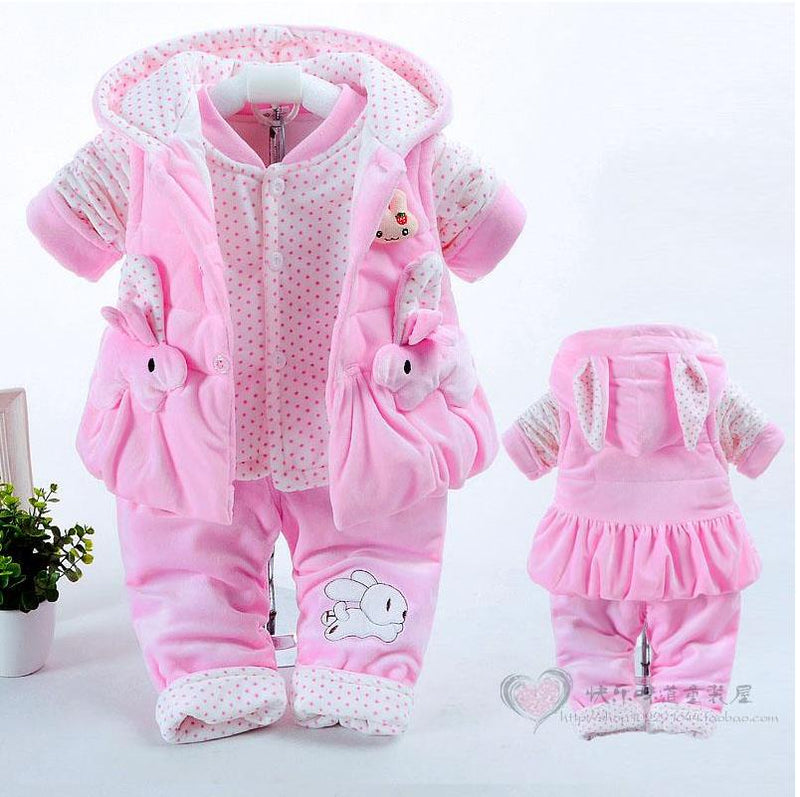 Princess girls thin cotton lace three piece suit