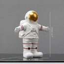 Astronautenfiguren aus Harz, Mode-Raumfahrer mit Mondskulptur, dekorative Miniaturen, Kosmonauten-Statuen, Geschenk für Mann und Freund