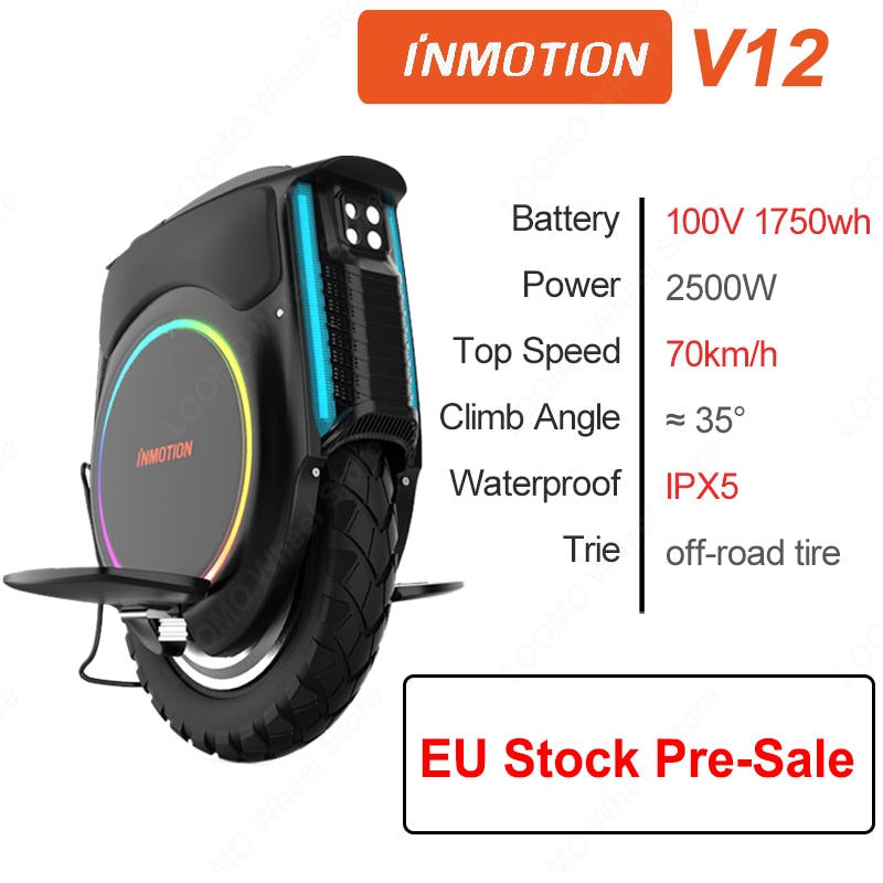 FrEU Stock Pre-sale INMOTION V12 Multifunctional Touch Screen 100V 1750wh High Speed High High Torque Version Inmotion V12