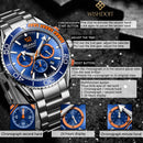 WISHDOIT 2021 New Fashion Diving Watch Men&#39;s Blue Top Brand Luxury Stainless Steel Waterproof Leisure Sports Quartz Men&#39;s Watch