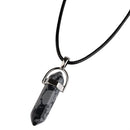 Colgante de piedra Natural LFPU, collar con colgante de piedra de cristal con punto curativo en forma de bala, joyería para mujer