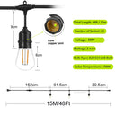 IP65 15M 15Bulbs S14 LED-Schnur-Licht Kommerzielle wetterfeste LED-Patio-Schnur 2W E27-Birnen-Feiertags-Girlanden-Garten-Hochzeits-Lichter