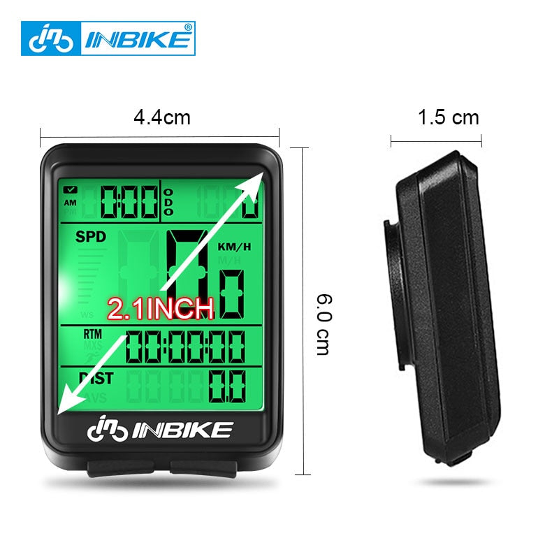 INBIKE Waterproof Bicycle Computer Wireless And Wired MTB Bike Cycling Odometer Stopwatch Speedometer Watch LED Digital Rate