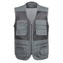 2021 Men Multi-Pocket Classic Waistcoat Male Sleeveless Unloading Solid Coat Work Vest Photographer Tactical Mesh Vest Jacket