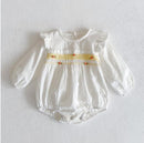 Bonitos mamelucos con lazo para niñas pequeñas de otoño e invierno, ropa para niños y niñas, peleles de punto de manga larga, ropa