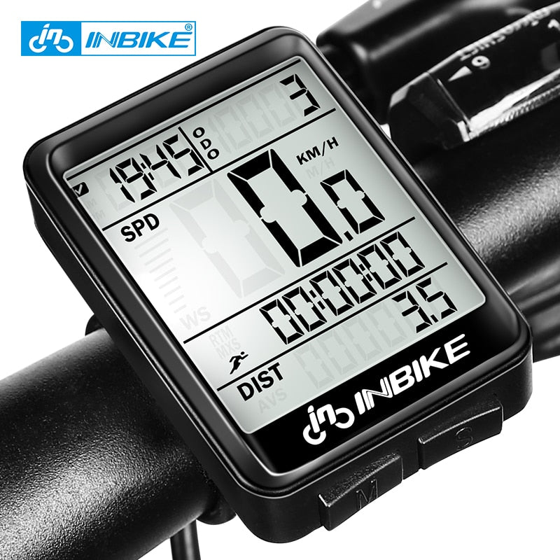 INBIKE impermeable MTB bicicleta ordenador bicicleta velocímetro inalámbrico con cable odómetro ciclismo reloj LED pantalla medible reloj IC321