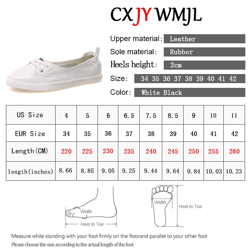 Big Size Women White Genuine Leather Sneakers Vulcanized Shoes Woman Flat Lace Up Casuals Lightweight Comfortable Maternity Shoe