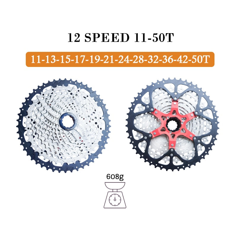 Sunshine Mountain Bike 8 9 10 11 12 Speed Velocidade Bicycle Cassette MTB Freewheel Sprocket 36T 40T 42T 46T 50T 52T for SHIMANO