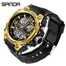 SANDA Marke Herrenuhr Military Outdoor Sports Wasserdichte Uhren Dual Display Quarz LED Digitaluhr Relogio Masculino