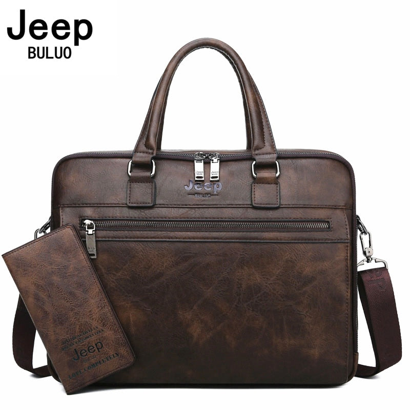 JEEP BULUO Marke Hochwertige Männer Business Aktentasche Taschen Für 14 Zoll Laptop A4 Datei 2019 Neue Art Schulter Reisetasche Für Mann
