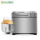 Biolomix Edelstahl 1KG 19-in-1 Automatischer Brotbackautomat 650W Programmierbare Brotmaschine mit 3 Brotgrößen Obst-Nuss-Spender