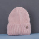 Sombrero de invierno de gran venta, sombreros de invierno de piel de conejo Real para mujer, gorros cálidos a la moda para mujer, gorro para la cabeza con cubierta sólida para adultos