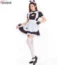 Schwarze Lolita Kleider Maid Outfit Süße Katze Cosplay Kostüm Damen Anzug Schürze Kleid Halloween Kostüme