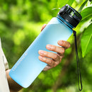 Gran oferta, botella de agua deportiva, agitador de proteínas de 500/1000ML, para viajes al aire libre, portátil, a prueba de fugas, botella de bebida de plástico sin BPA