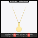 ENFASHION Personalized Engraved Name Necklace Stainless Steel Circle Square Pendant Necklaces For Couples Jewelry Custom PB3010