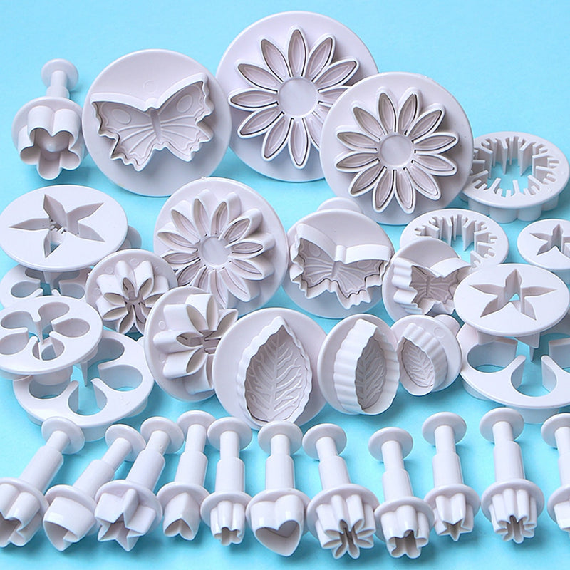 33 Pcs/set Cake Decorating Tools Fondant Plunger Cutters Tools Cookie Biscuit Cake Mold Flower Set Baking Accessories