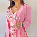 WEPBEL, cárdigan de manga larga, camisola, pantalones cortos, conjuntos de pantalones, conjuntos de 3 piezas, conjuntos de mujer, conjuntos de pantalones cortos estampados florales para mujer