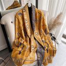 Warmer Winterschal Kaschmir Frauen Pashmina Design Druck Schals Wrap Weibliche Dicke Decke Weiche Bufanda Stolen 2022 Mode