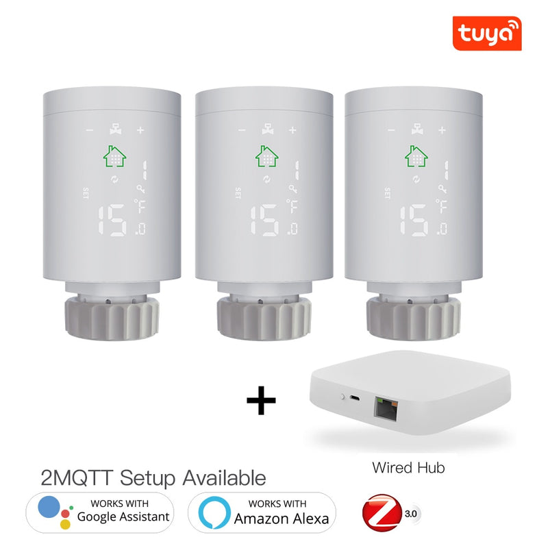 Moes ZigBee3.0 Radiator Actuator Programmable Thermostatic Valve Tuya Temperature Controller 2MQTT Alexa Google Voice Smart App