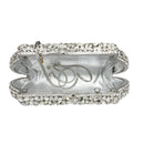 Boutique De FGG Flower Crown Minaudiere Clutch Silber Kristall Abendhandtasche Damen Party Prom Bag Braut Clutches Hochzeit Geldbörse