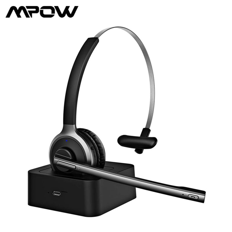 MPOW BH231 M5 Pro Bluetooth 5.0-Kopfhörer, kabelloses Headset mit geräuschunterdrückendem Mikrofon, Freisprech-Kopfhörer für das Büro im Freien