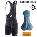 Pantalones cortos de Ciclismo RION para hombre, pantalones cortos con pechera Masculina, cojín de interfaz elástica, pantalones cortos acolchados de larga distancia para MTB, mallas ajustadas